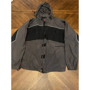 Harley-Davidson Mens Hooded Riding Jacket Gray Black Bar & Shield Logo Small